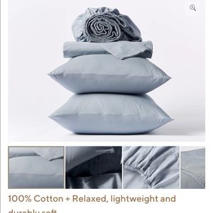 Coyuchi organic percale king sheet set (read description)